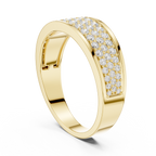 0.93 CT Multi-Row Pavé Diamond Men's Ring