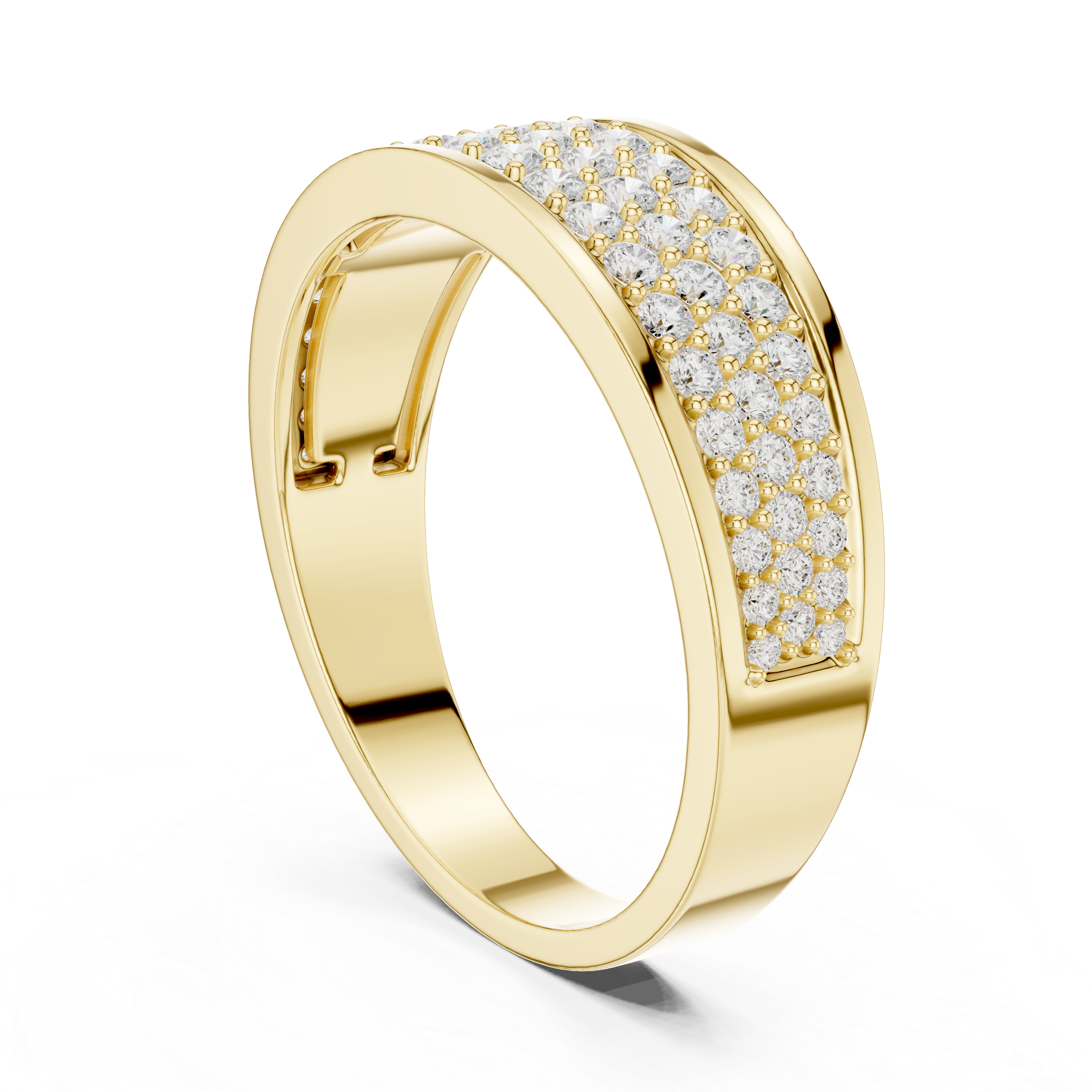 0.93 CT Multi-Row Pavé Diamond Men's Ring