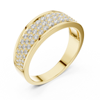 0.93 CT Multi-Row Pavé Diamond Men's Ring