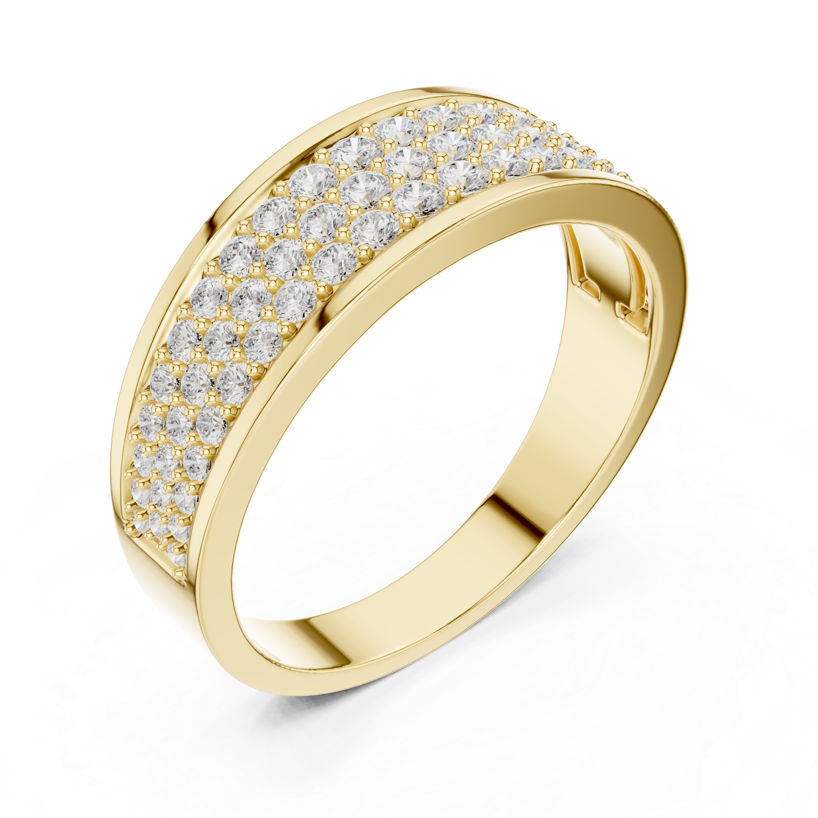 0.93 CT Multi-Row Pavé Diamond Men's Ring