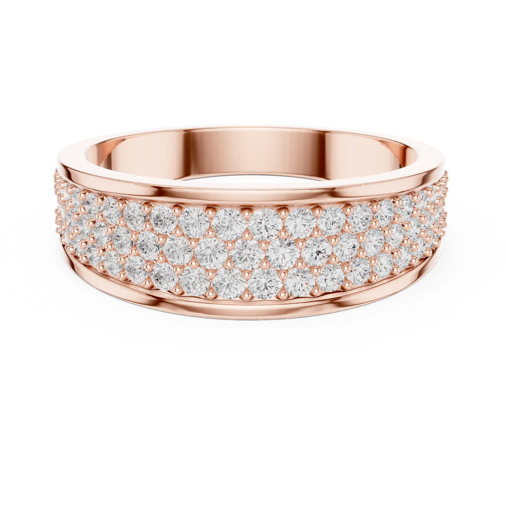 0.93 CT Multi-Row Pavé Diamond Men's Ring