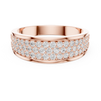 0.93 CT Multi-Row Pavé Diamond Men's Ring