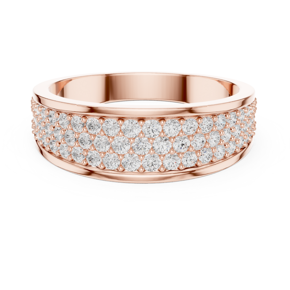 Prestige Brilliance Multi-Row Pavé Diamond Men's Ring – view 5 of 12, lab grown diamond ring | Jewelix Atelier