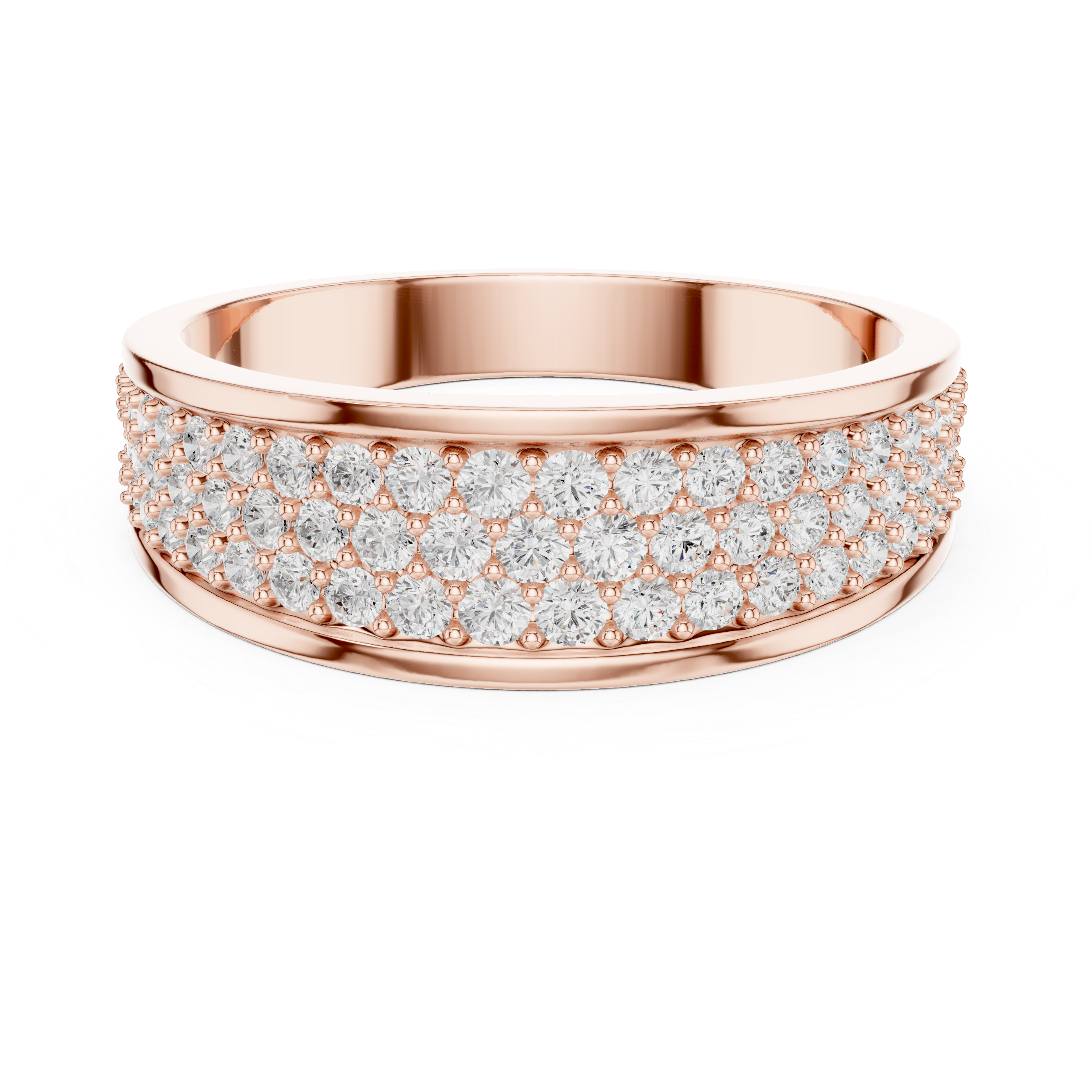 0.93 CT Multi-Row Pavé Diamond Men's Ring