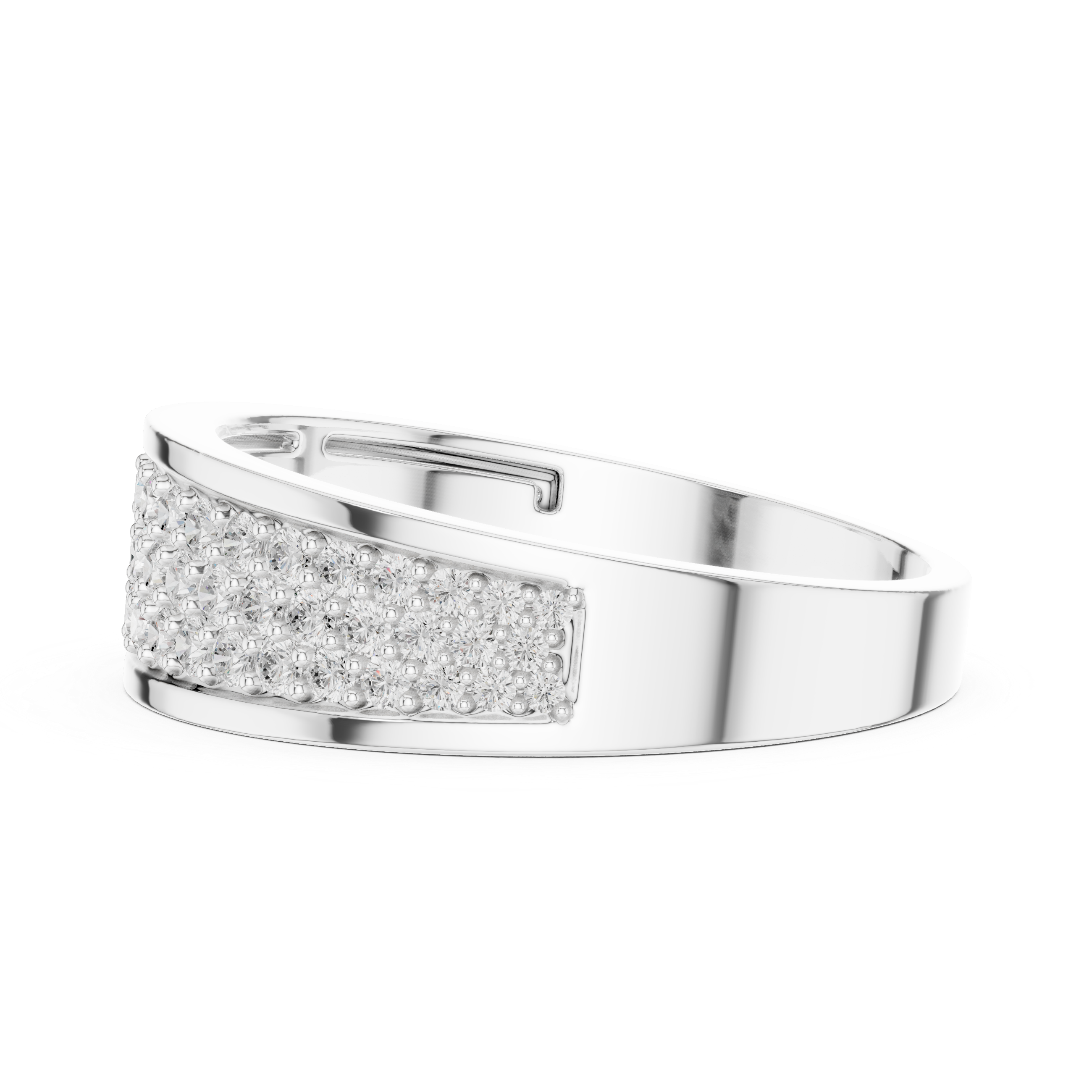 0.93 CT Multi-Row Pavé Diamond Men's Ring