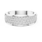 0.93 CT Multi-Row Pavé Diamond Men's Ring
