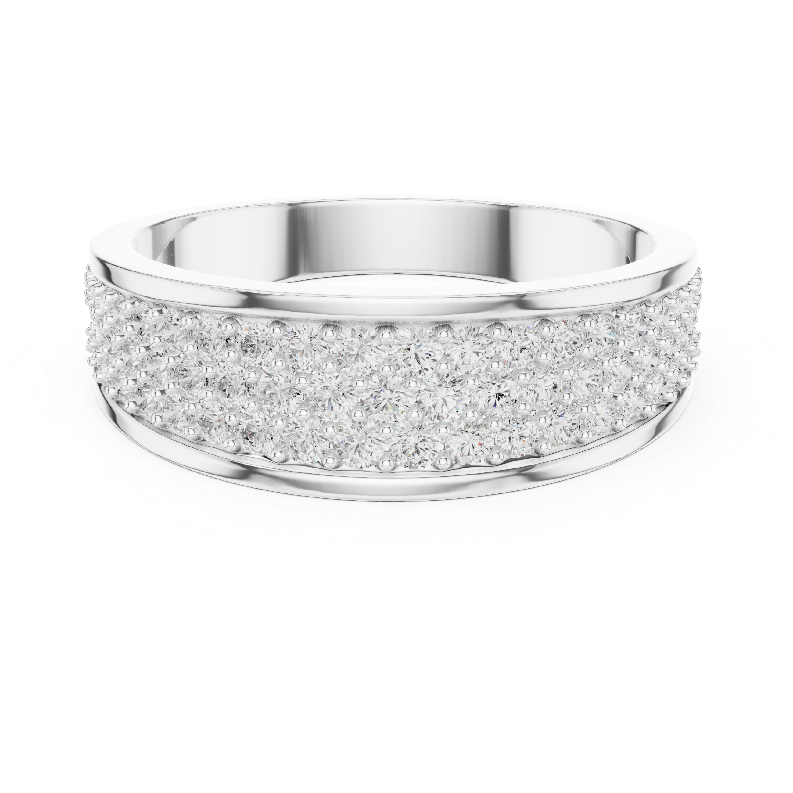 0.93 CT Multi-Row Pavé Diamond Men's Ring