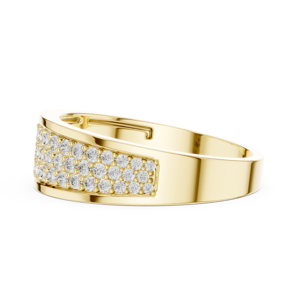 0.93 CT Multi-Row Pavé Diamond Men's Ring