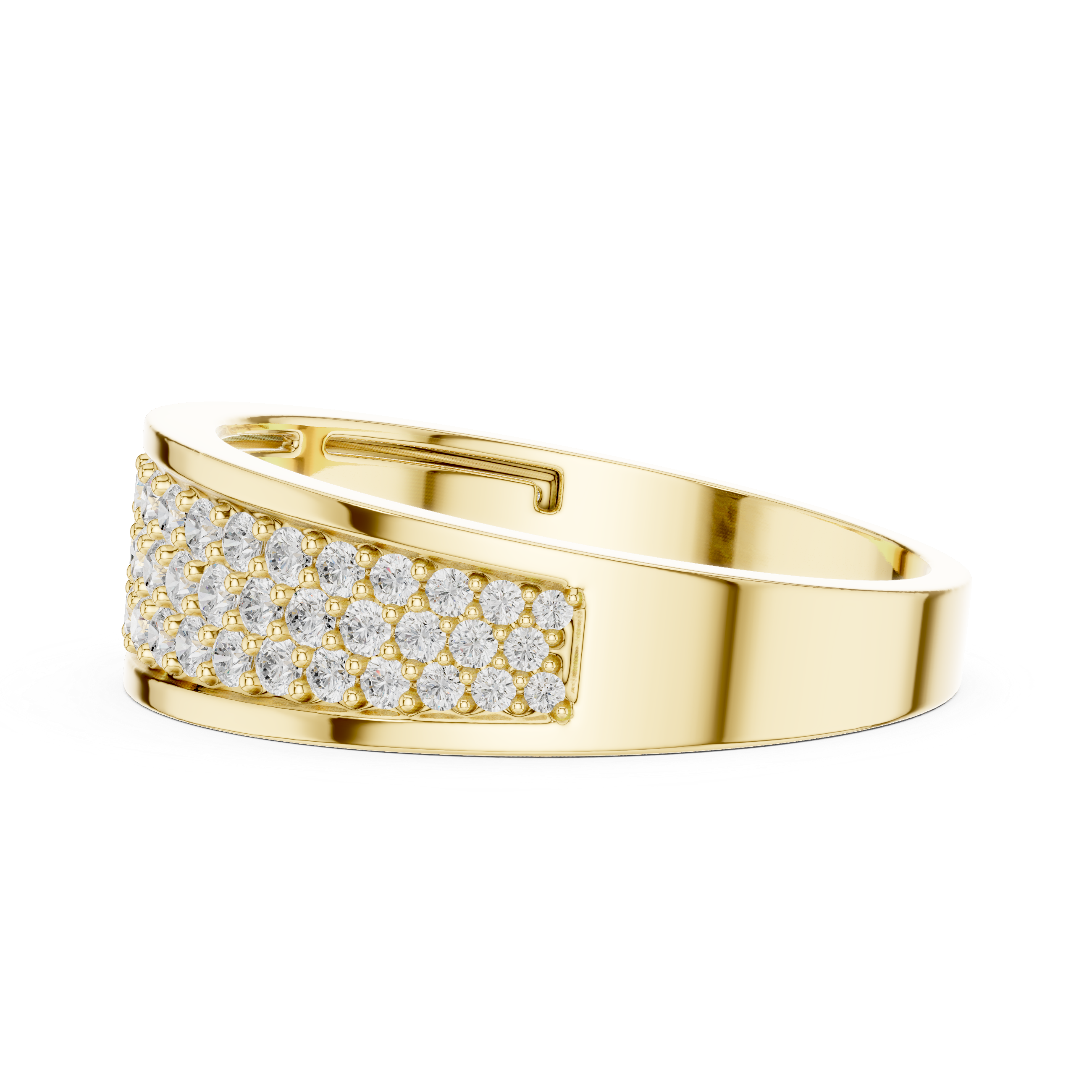 0.93 CT Multi-Row Pavé Diamond Men's Ring