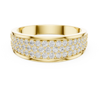 0.93 CT Multi-Row Pavé Diamond Men's Ring