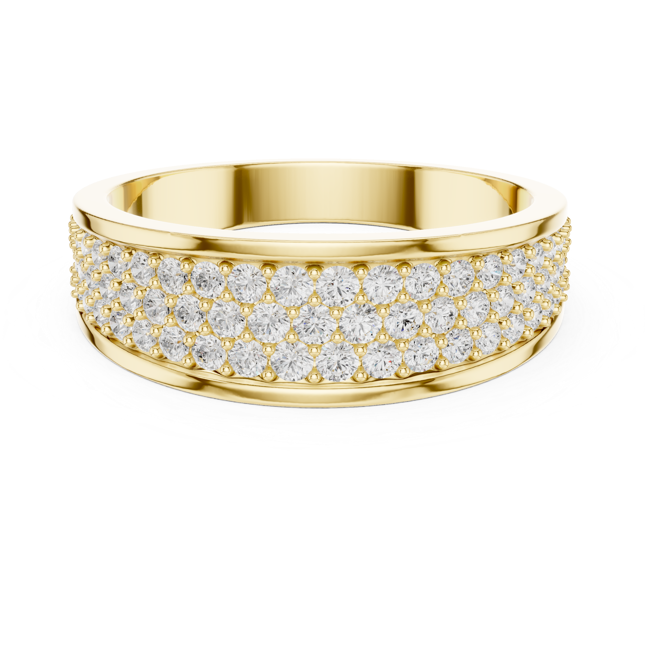 0.93 CT Multi-Row Pavé Diamond Men's Ring