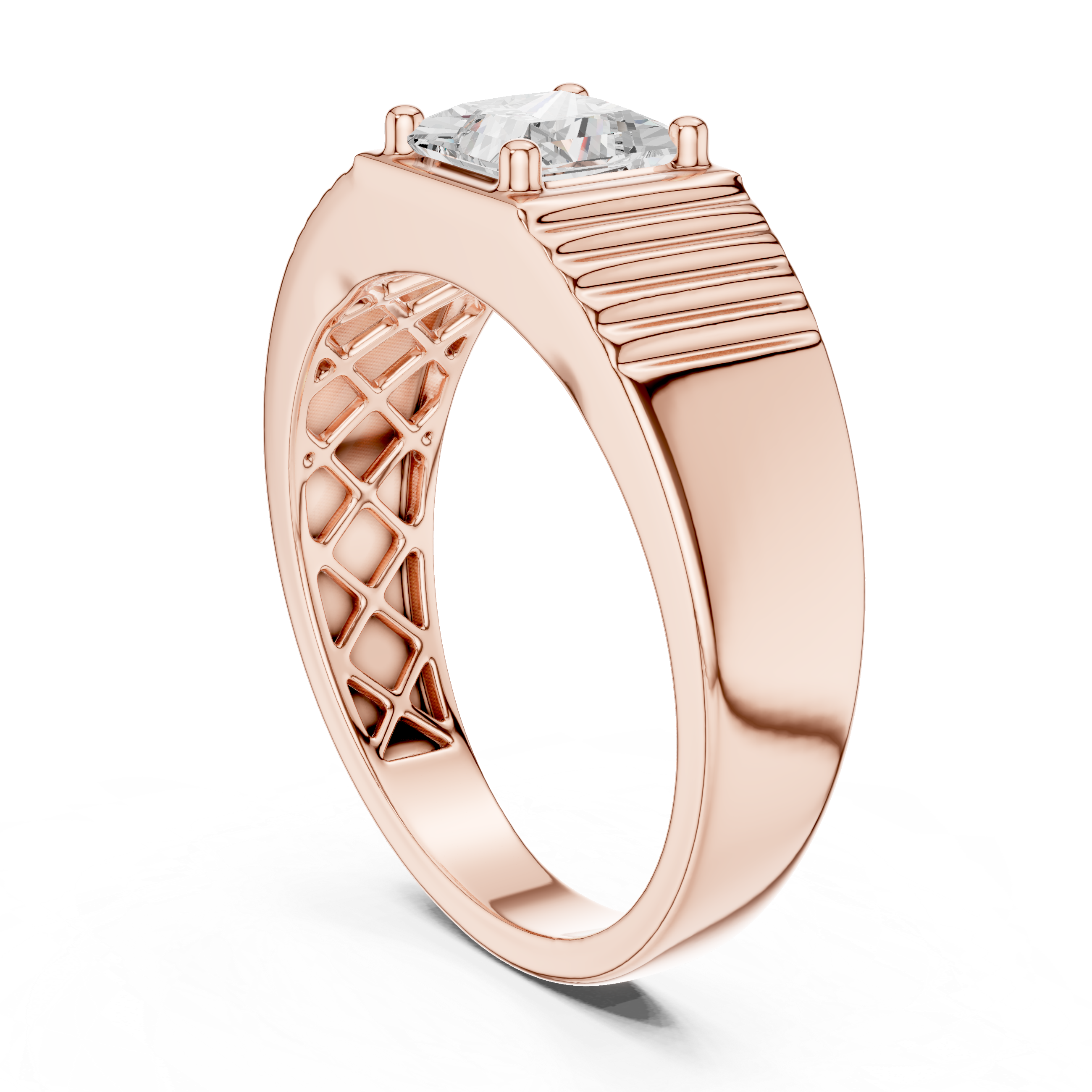 0.78 CT Princess Cut Solitaire Men's Ring
