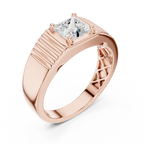 0.78 CT Princess Cut Solitaire Men's Ring