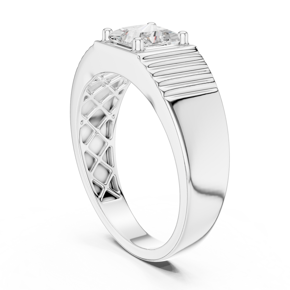 0.78 CT Princess Cut Solitaire Men's Ring