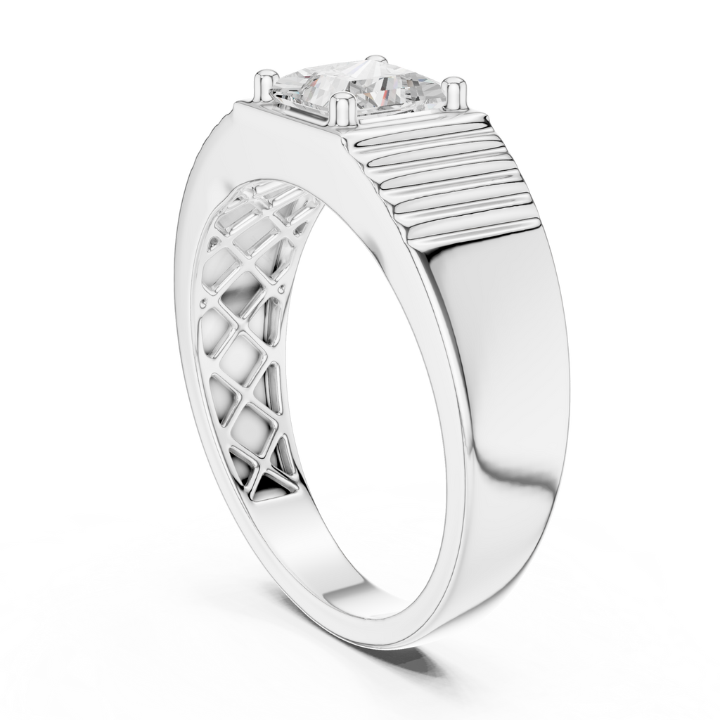 0.78 CT Princess Cut Solitaire Men's Ring