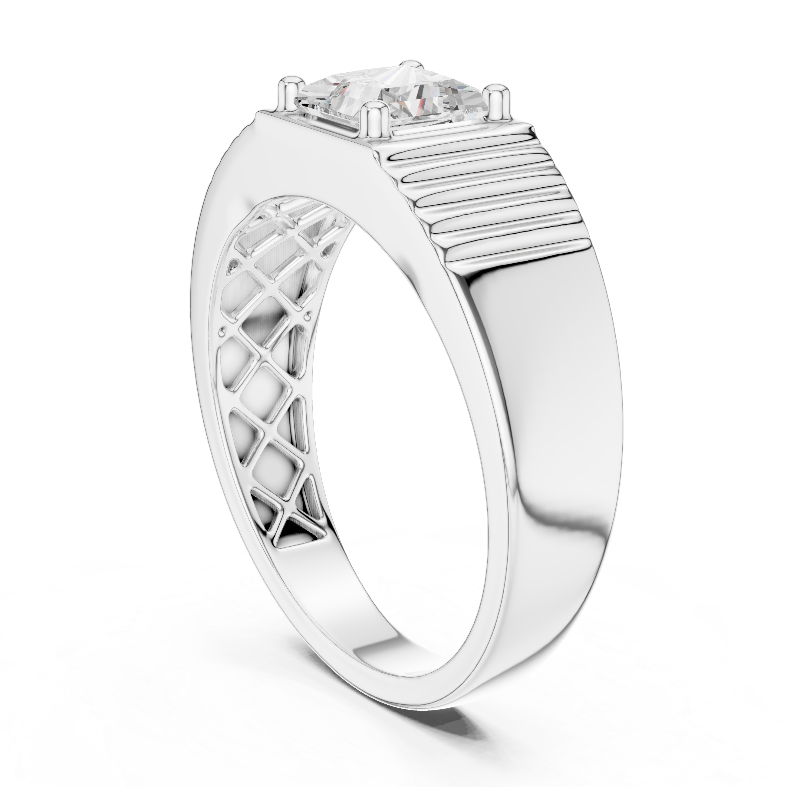 0.78 CT Princess Cut Solitaire Men's Ring