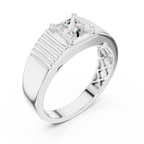0.78 CT Princess Cut Solitaire Men's Ring