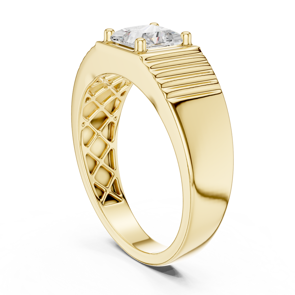 0.78 CT Princess Cut Solitaire Men's Ring