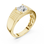 0.78 CT Princess Cut Solitaire Men's Ring