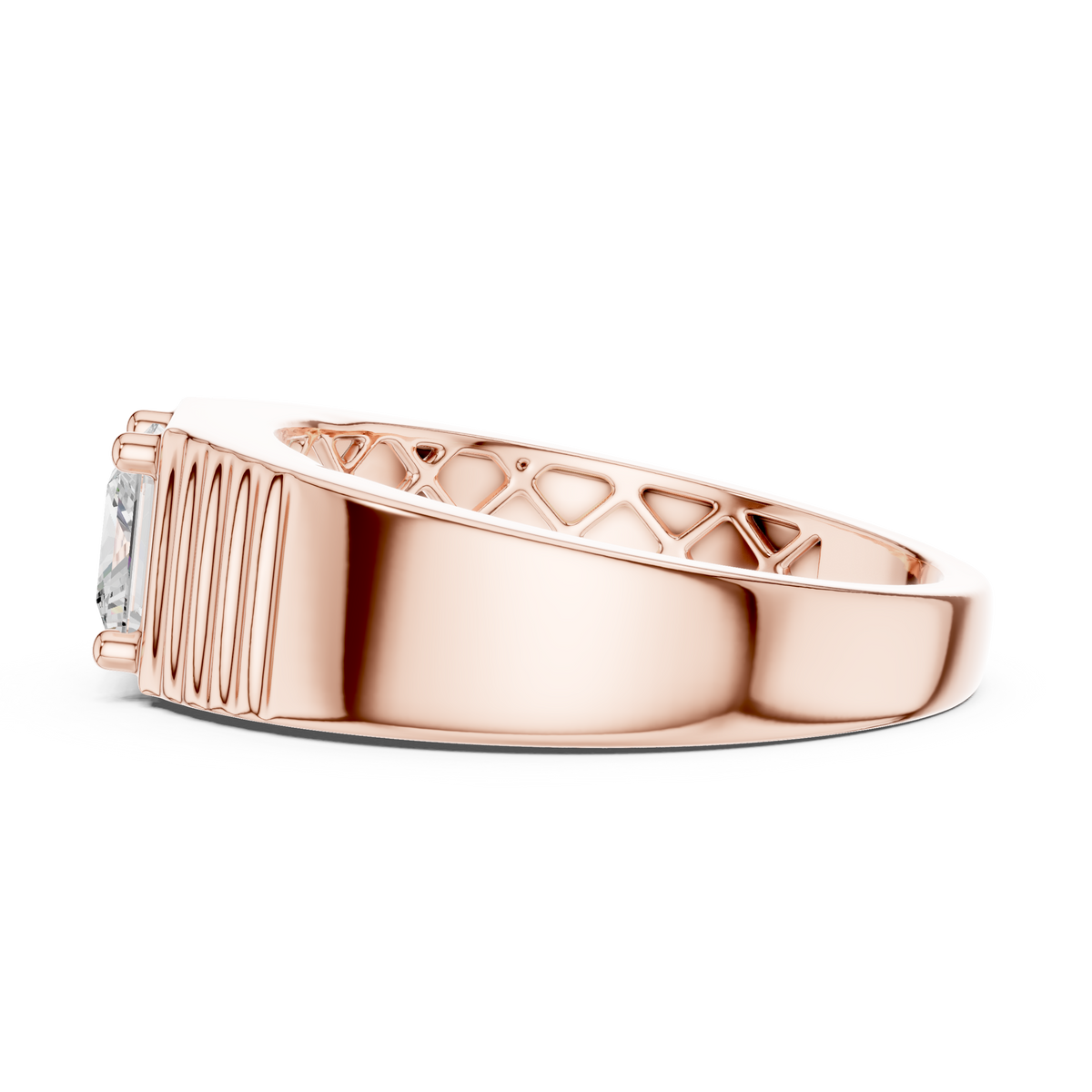 Princess Cut Solitaire Men's Ring – view 8 of 12, lab grown diamond ring | Jewelix Atelier