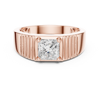 0.78 CT Princess Cut Solitaire Men's Ring