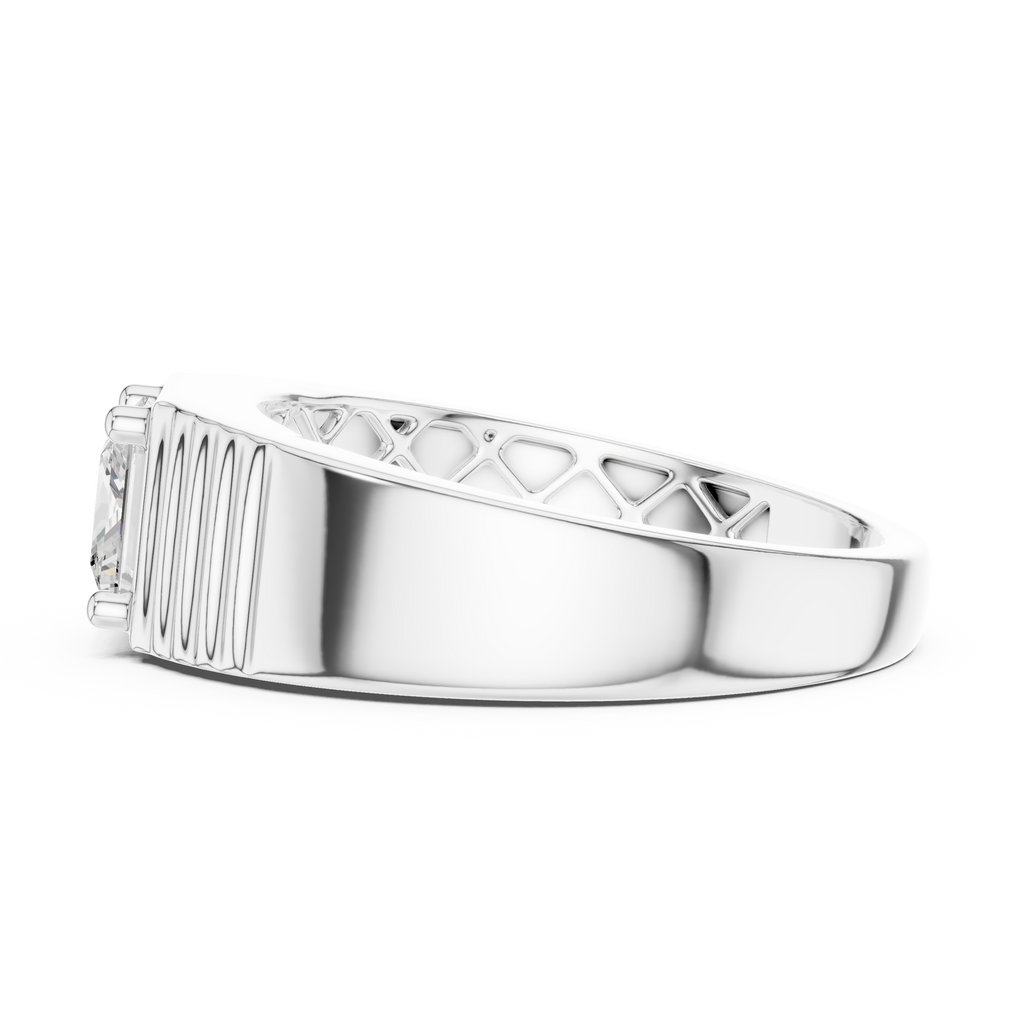 0.78 CT Princess Cut Solitaire Men's Ring