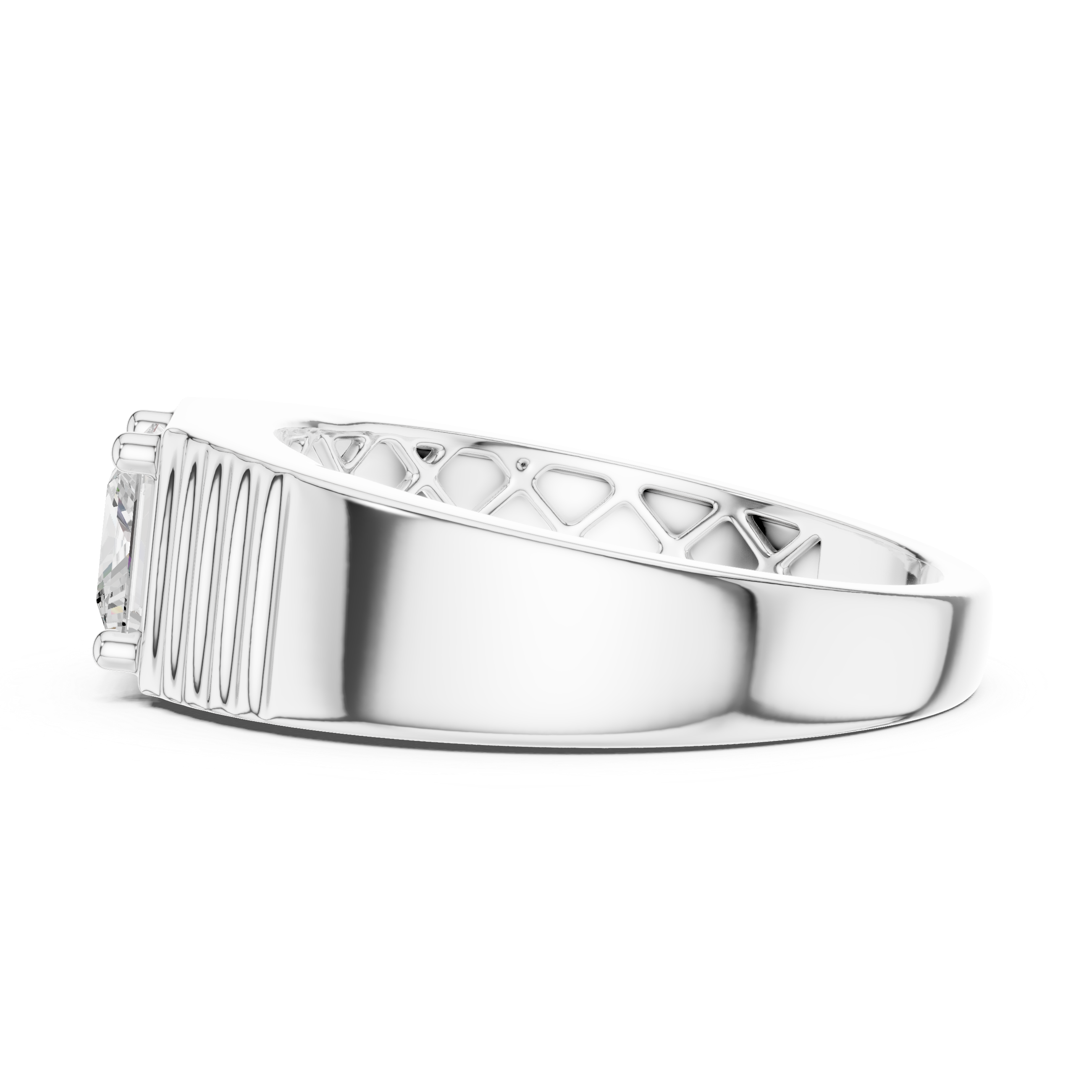 0.78 CT Princess Cut Solitaire Men's Ring