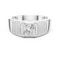 0.78 CT Princess Cut Solitaire Men's Ring