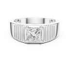 0.78 CT Princess Cut Solitaire Men's Ring