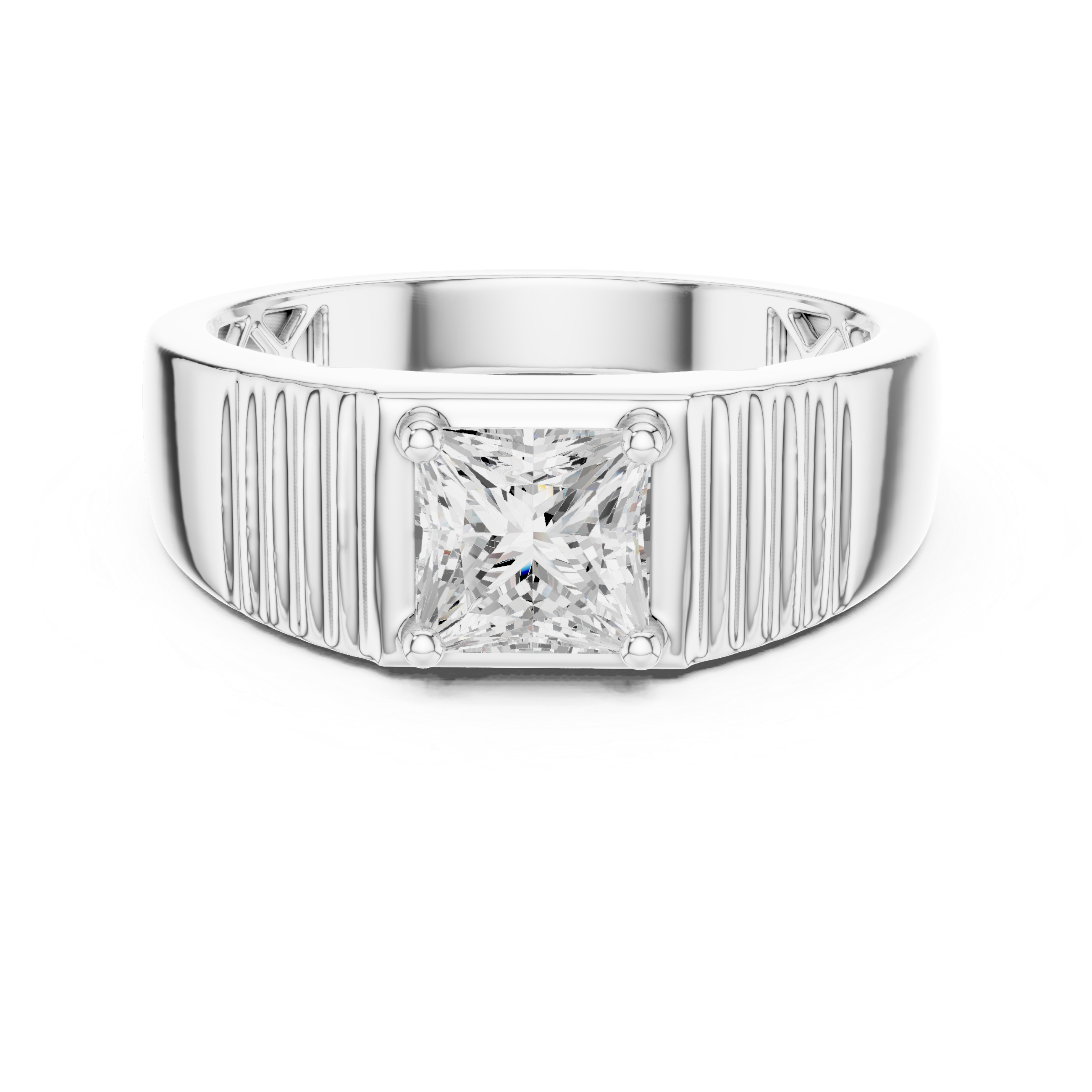 0.78 CT Princess Cut Solitaire Men's Ring