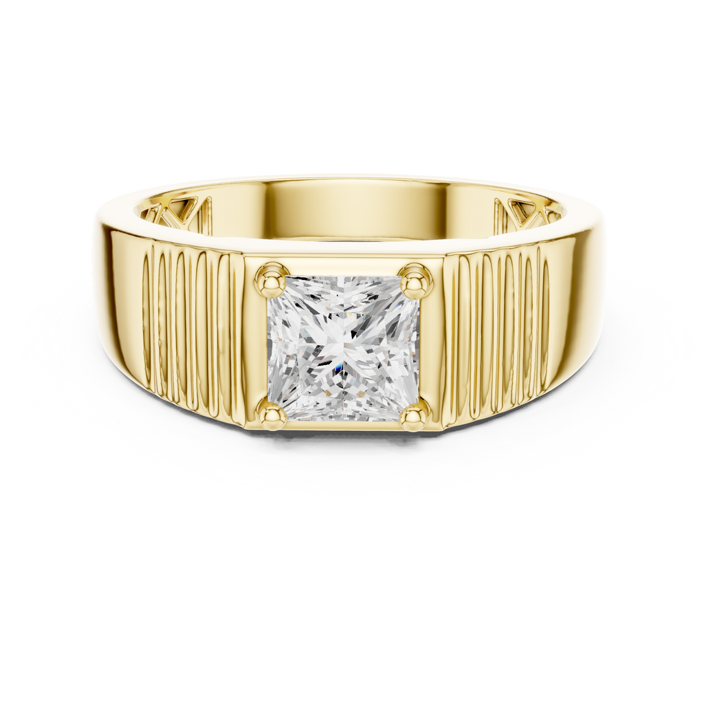 0.78 CT Princess Cut Solitaire Men's Ring