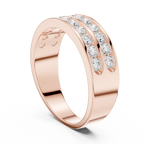 1.32 CT Double Row Diamond Men's Band Ring