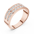 1.32 CT Double Row Diamond Men's Band Ring