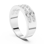 1.32 CT Double Row Diamond Men's Band Ring