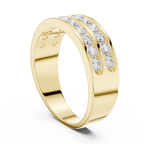 1.32 CT Double Row Diamond Men's Band Ring