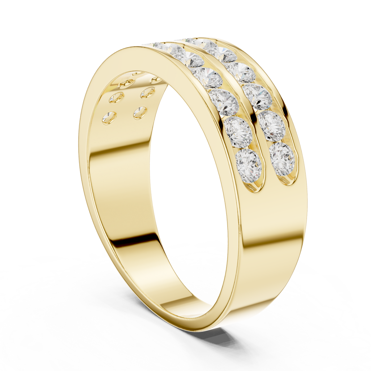 Double Row Diamond Men's Band Ring – view 10 of 12, lab grown diamond band | Jewelix Atelier