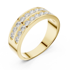 1.32 CT Double Row Diamond Men's Band Ring