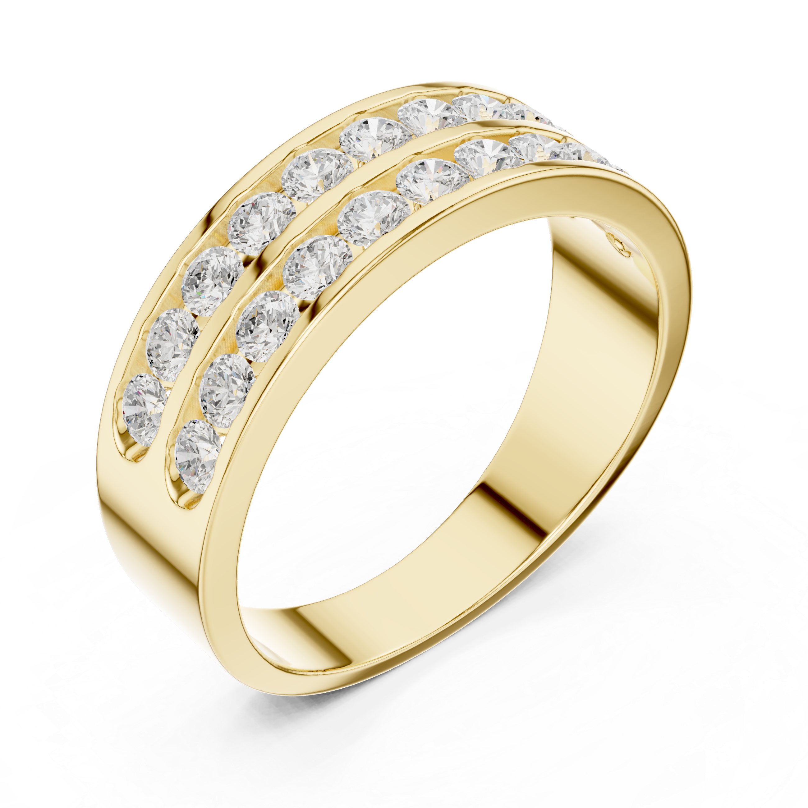 1.32 CT Double Row Diamond Men's Band Ring
