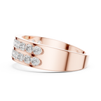 1.32 CT Double Row Diamond Men's Band Ring