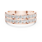 1.32 CT Double Row Diamond Men's Band Ring