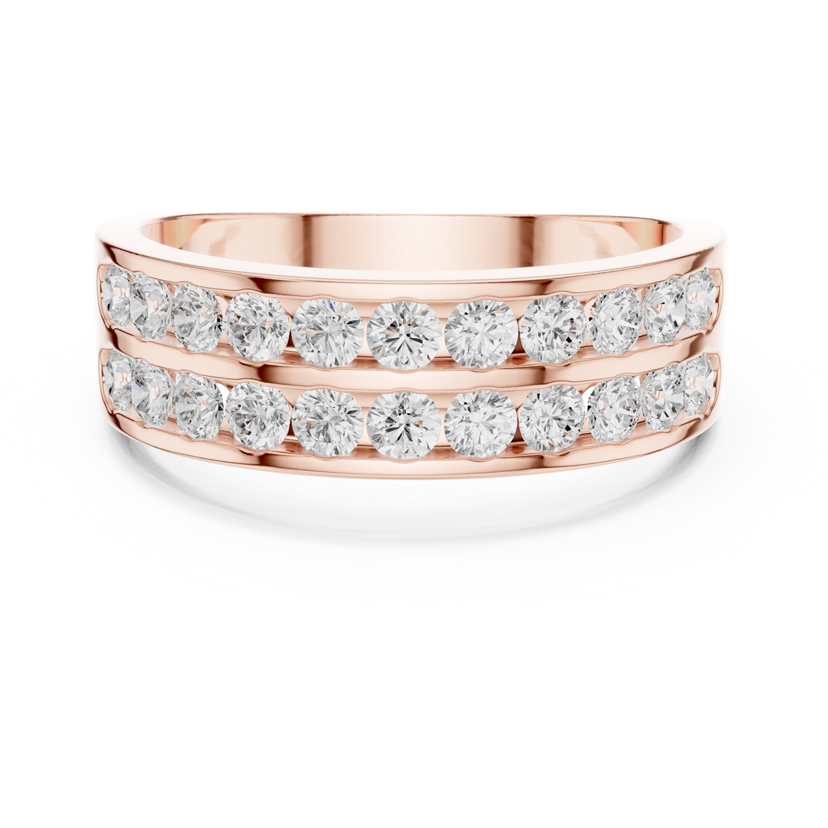 Double Row Diamond Men's Band Ring – view 5 of 12, lab grown diamond band | Jewelix Atelier