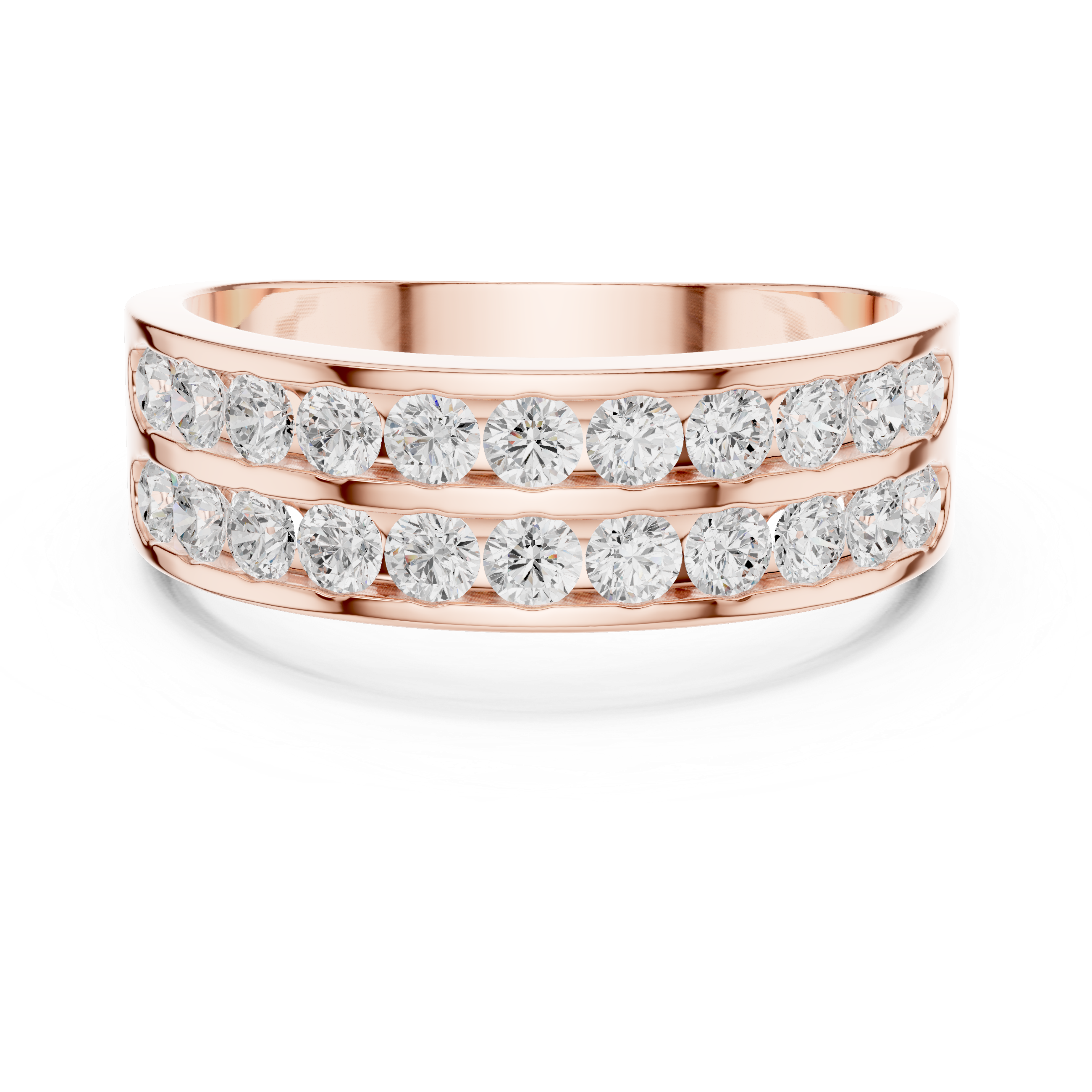 1.32 CT Double Row Diamond Men's Band Ring