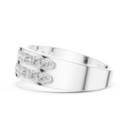 1.32 CT Double Row Diamond Men's Band Ring