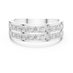 1.32 CT Double Row Diamond Men's Band Ring