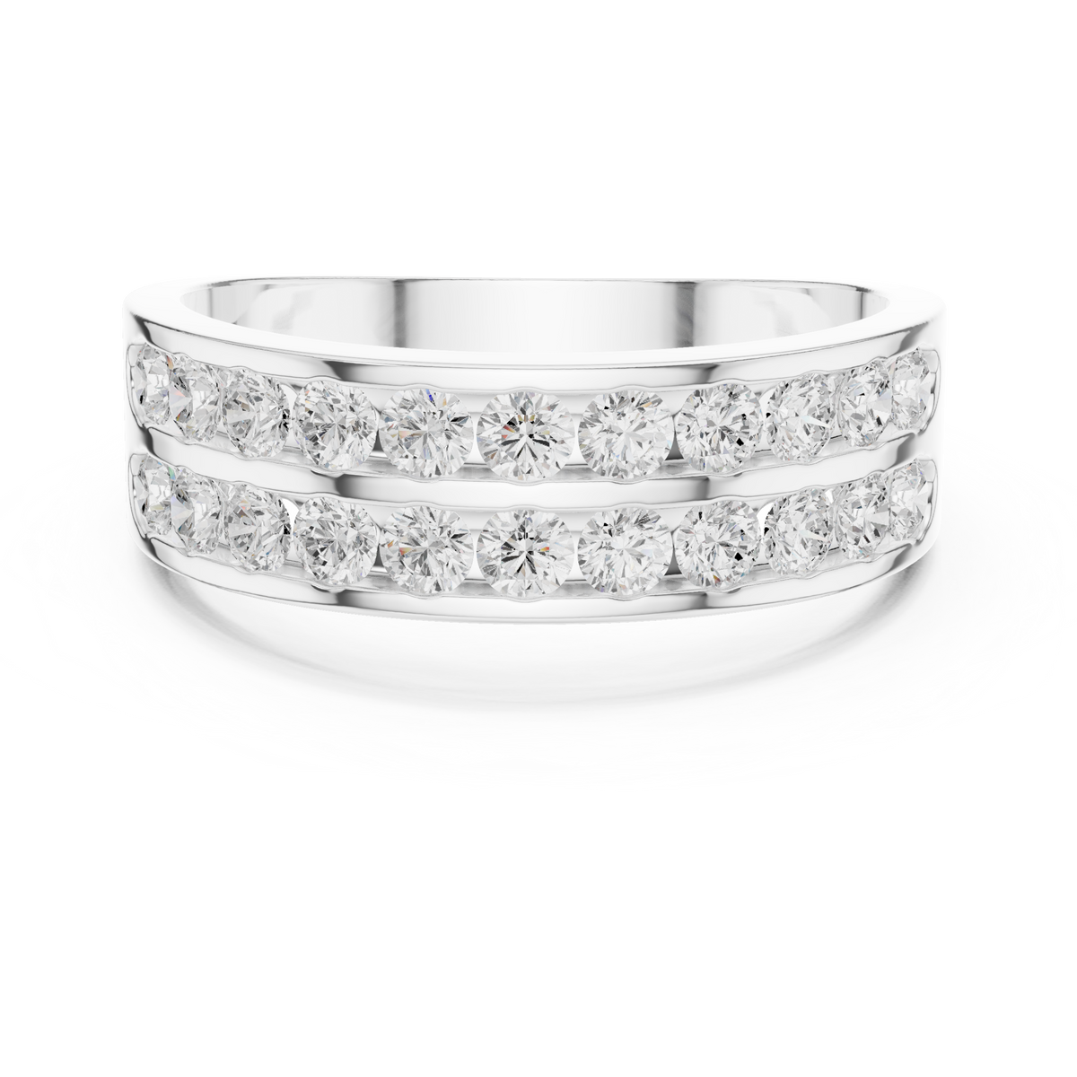 Double Row Diamond Men's Band Ring – view 1 of 12, lab grown diamond band | Jewelix Atelier