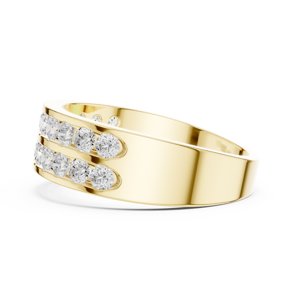 1.32 CT Double Row Diamond Men's Band Ring