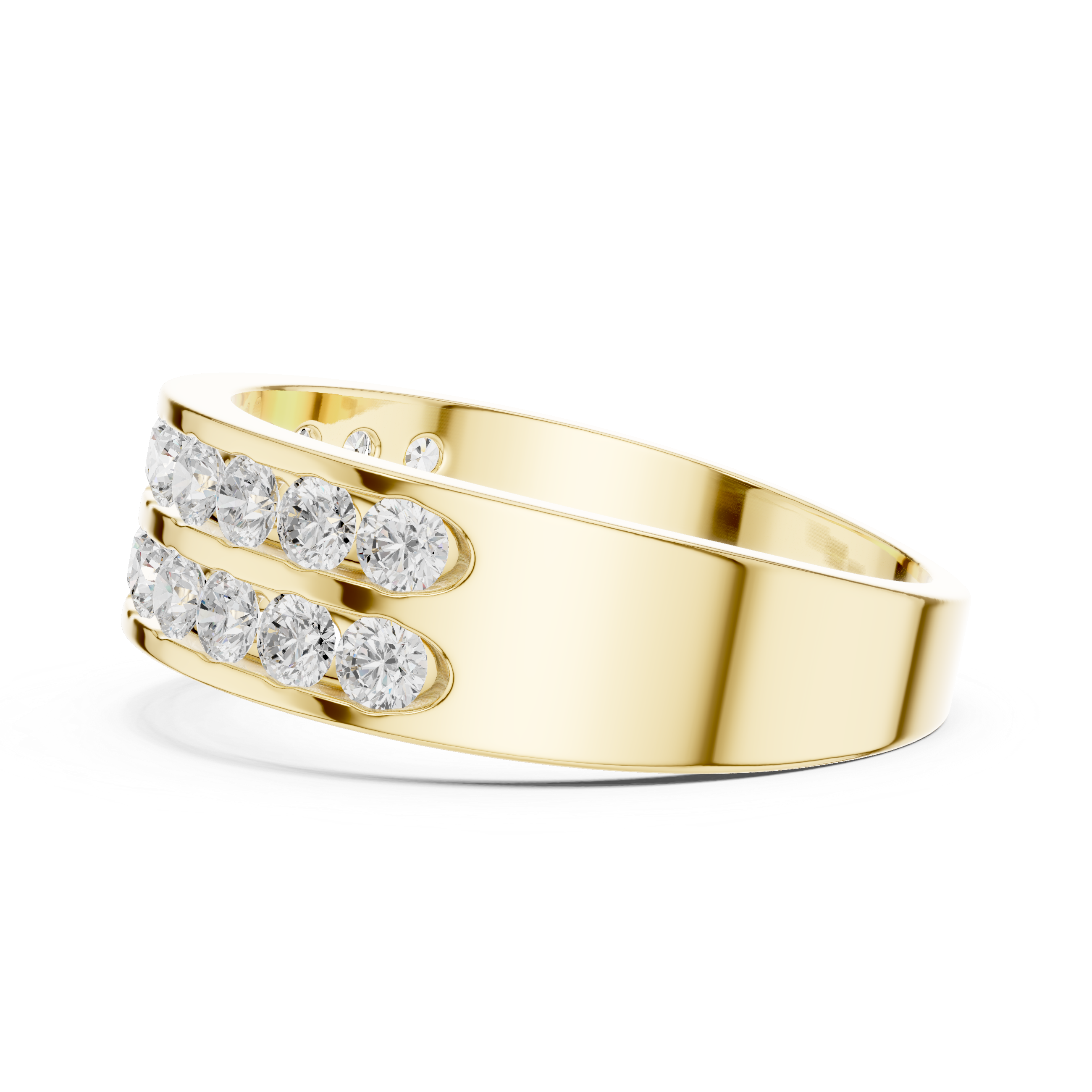1.32 CT Double Row Diamond Men's Band Ring