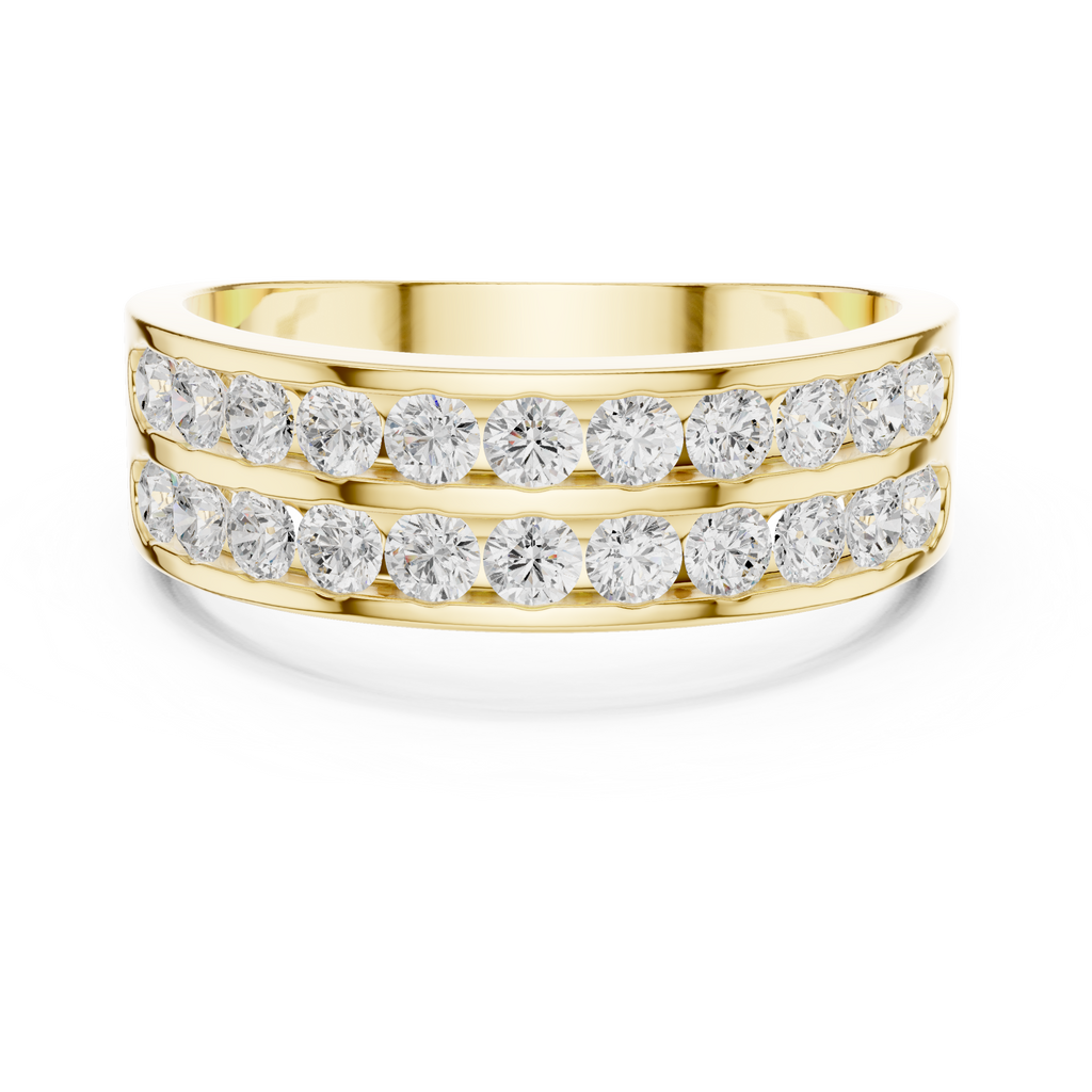 1.32 CT Double Row Diamond Men's Band Ring