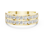 1.32 CT Double Row Diamond Men's Band Ring