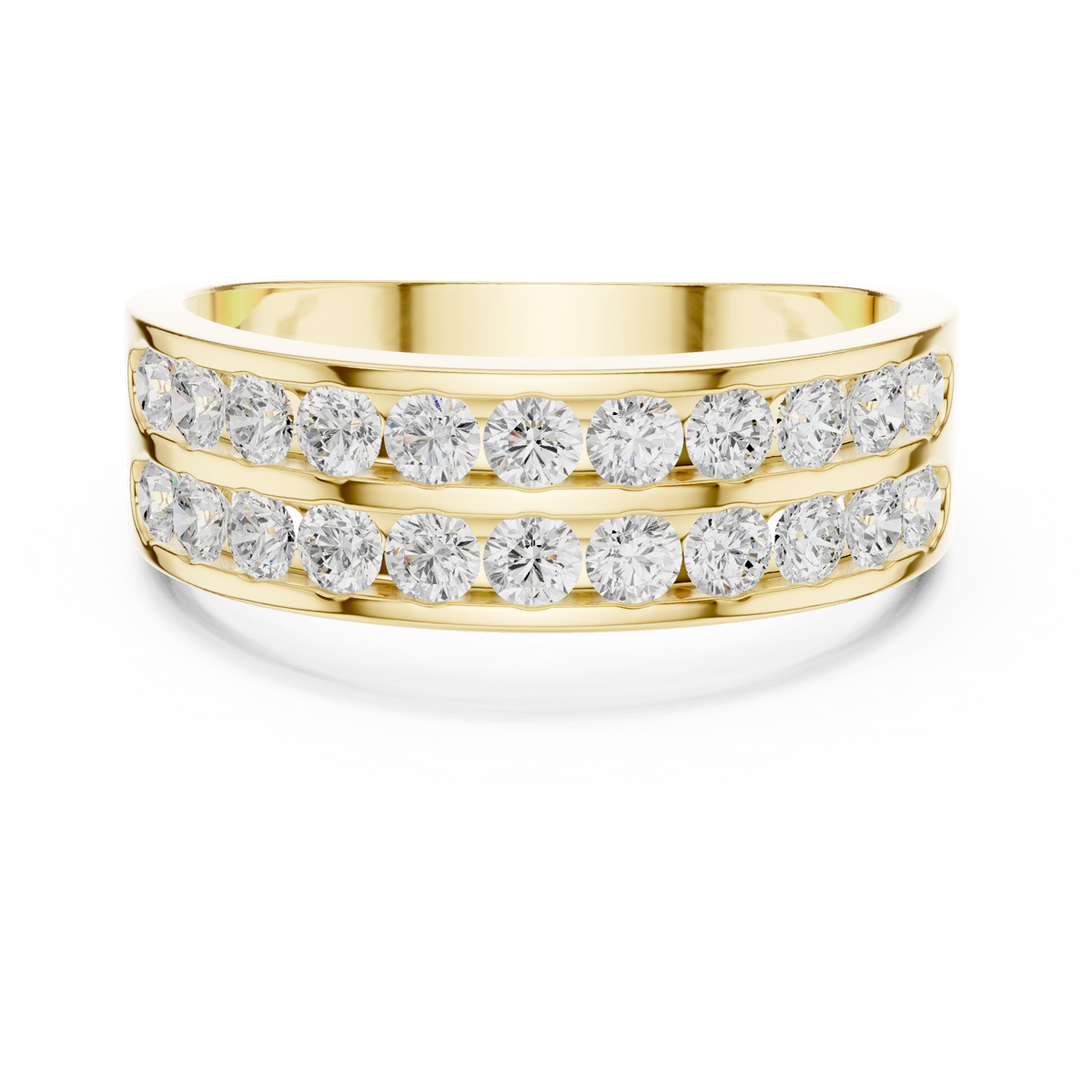 Double Row Diamond Men's Band Ring – view 9 of 12, lab grown diamond band | Jewelix Atelier